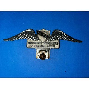 Vintage 1950s Antique Pilot Aircraft License plate Topper Chevy Ford Hot Rod